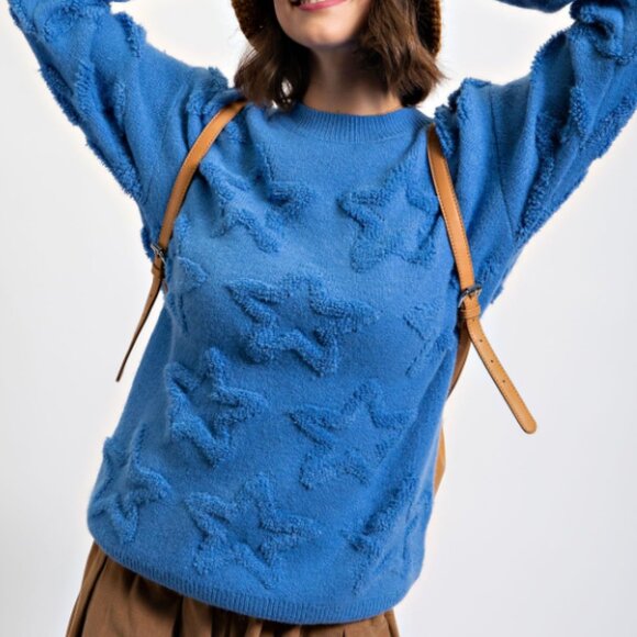 178.STAR PATTERNED SWEATER TOP - Picture 2 of 3